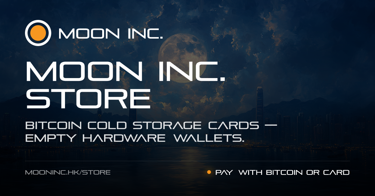 Bitcoin Cold Storage Cards — Hardware Wallet Gift | Moon Inc.
